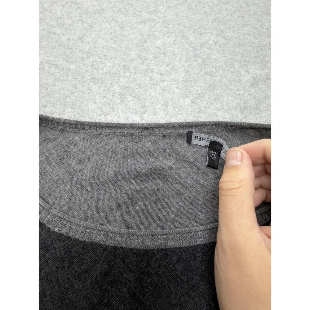 Eileen Fisher Sweater Womens XL Gray 100% Merino Wool Boat Neck Dolman Knit